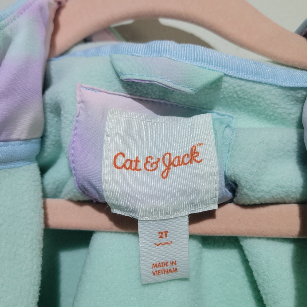 Cat & Jack Girls Size 2T Pastel Unicorn Hooded Jacket - Picture 6 of 8